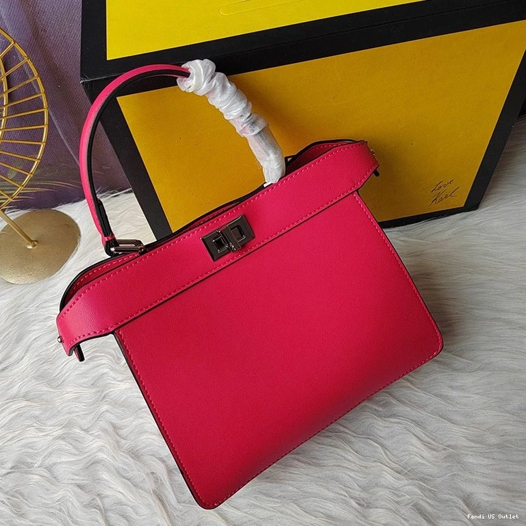 Vintage HOT Nappa Peekaboo Fendi Leather In Bag Petite Rose ISeeU 0808